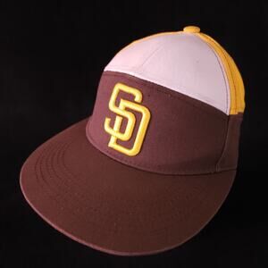 San Diego Padres Retro Snapback Brown Yellow MLB Team Hat Cap Mitel Melonwear